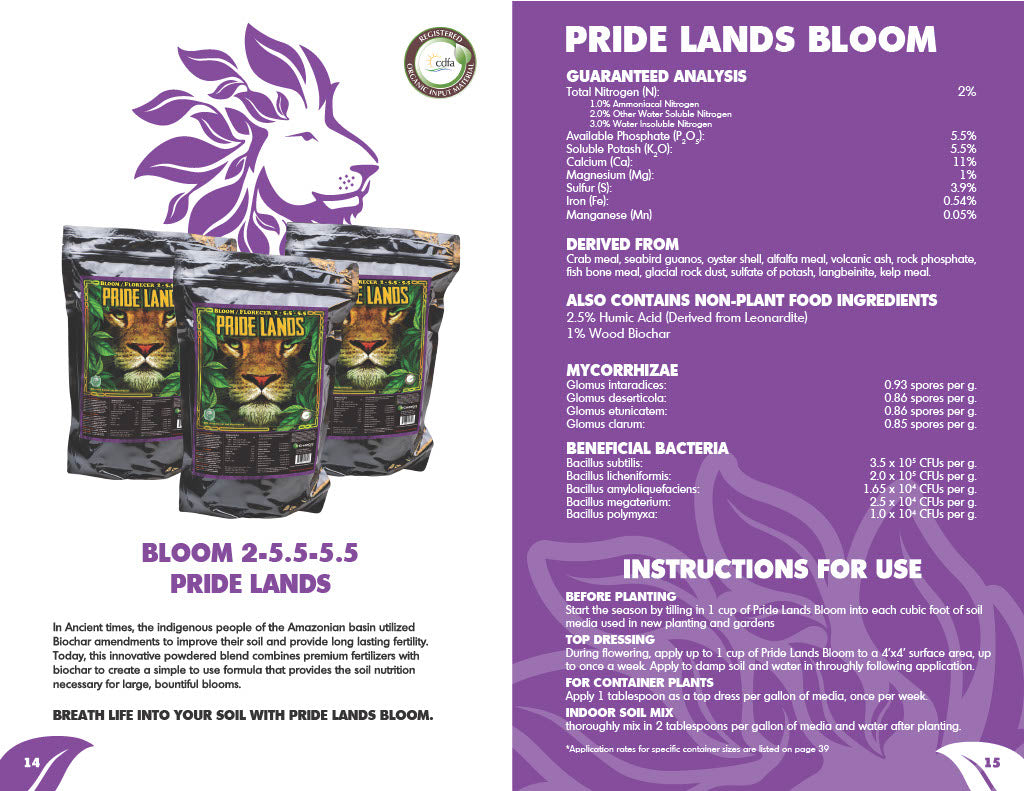 Green Gro Biologicals Pride Lands Bloom 35lb product image 2