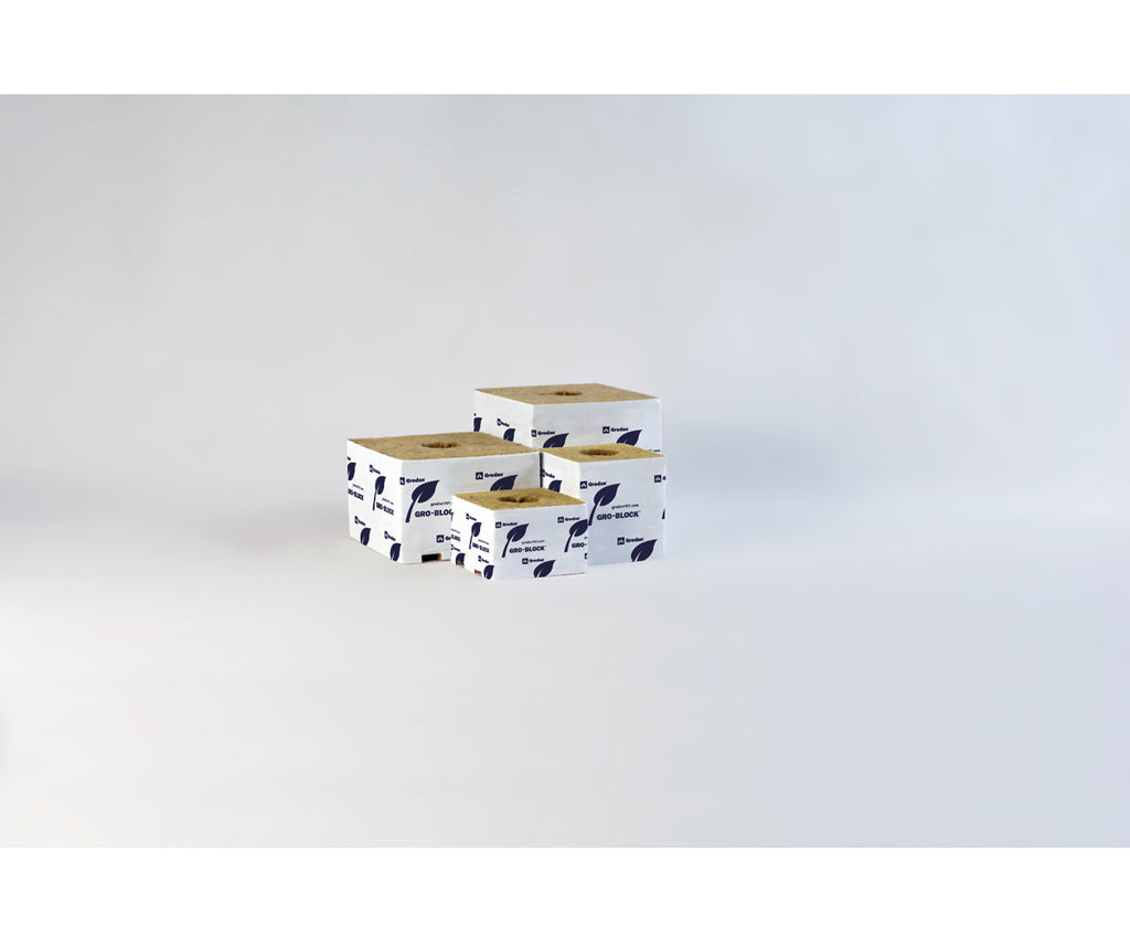 Grodan Gro Block Improved GR6.5 Small 4" w/Hole 4" x 4" x 2.6" Strip product image 2