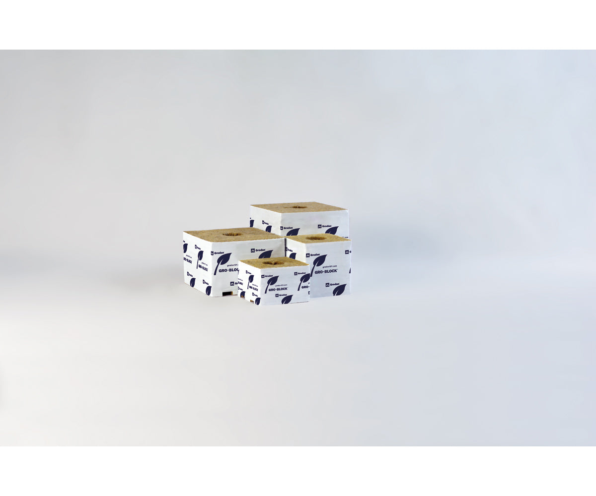 Grodan Gro Block Improved GR6.5 Small 4" w/Hole 4" x 4" x 2.6" Strip product image 2