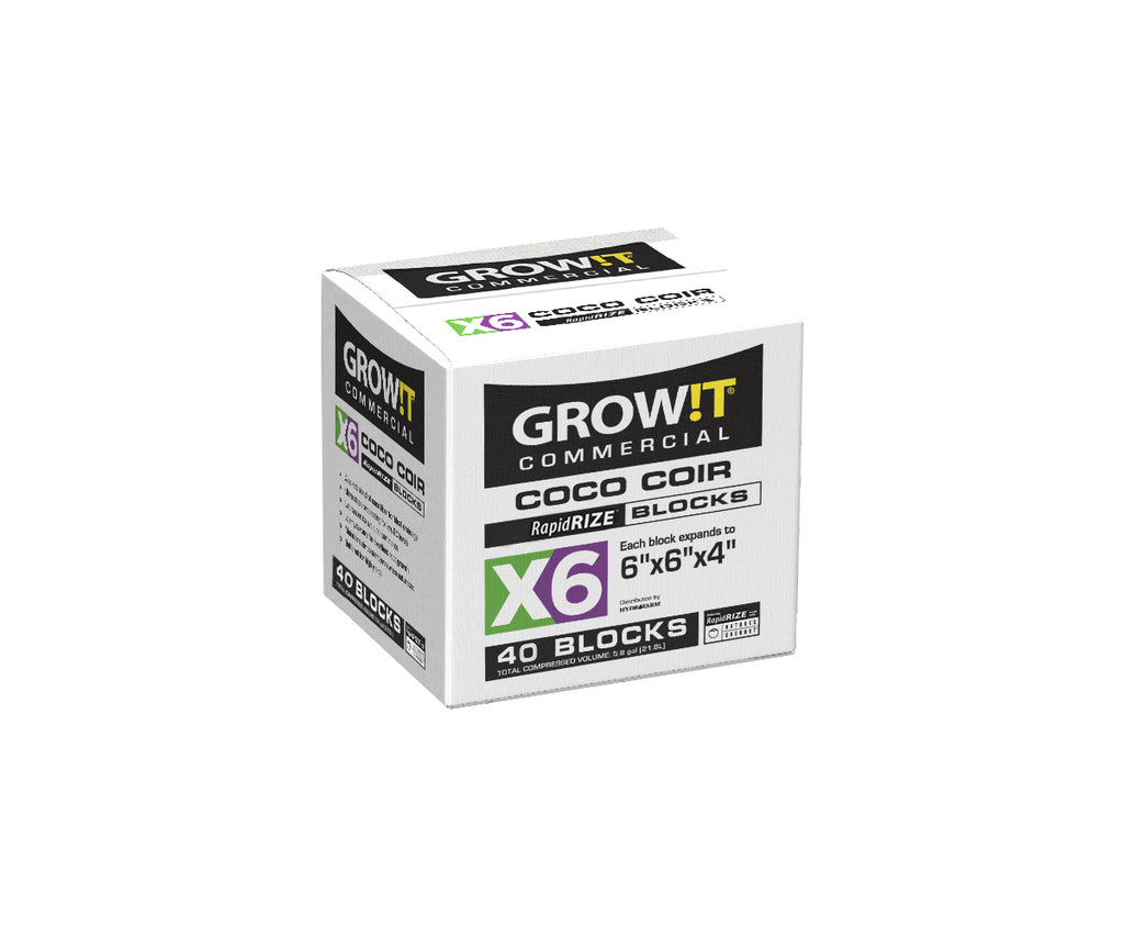 GROW!T Commercial Coco RapidRIZE Block 6"x6"x4" case of 40 product image 2