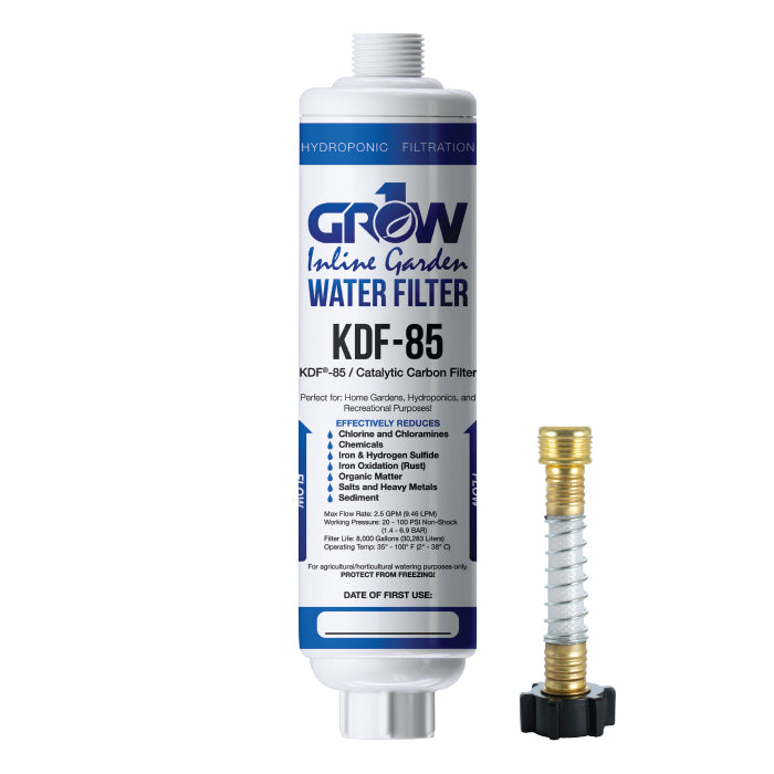 GROW1 Inline KDF-85 Garden Water Filter – Chloramine Chlorine Heavy product image 1