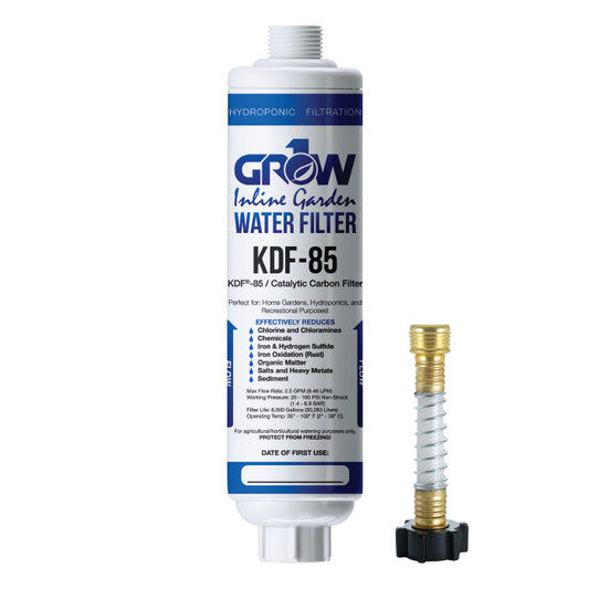 GROW1 Inline KDF-85 Garden Water Filter – Chloramine Chlorine Heavy product image 1