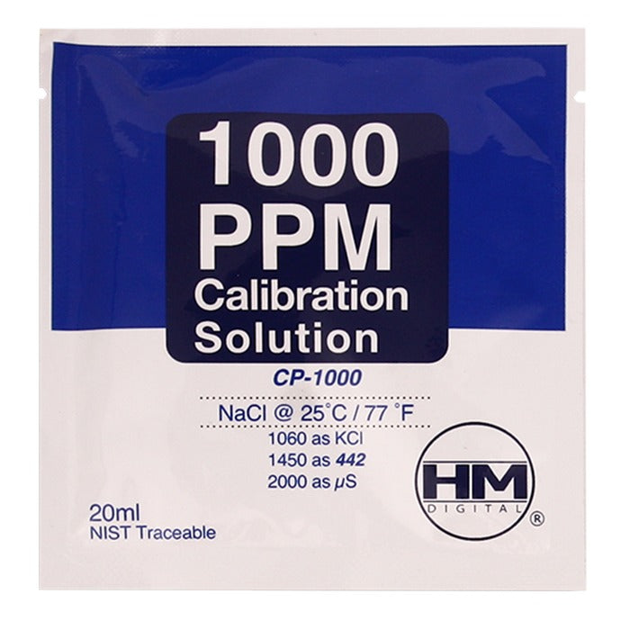 HM Digital TDS 1000 ppm calibration solution - 20 packets of 20 ml product image 2