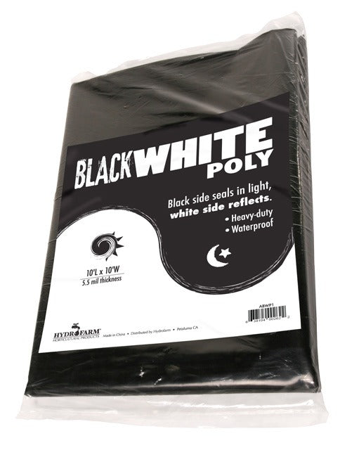 Hydrofarm Black White Poly 10' x 10' 5.5 mil product image 1