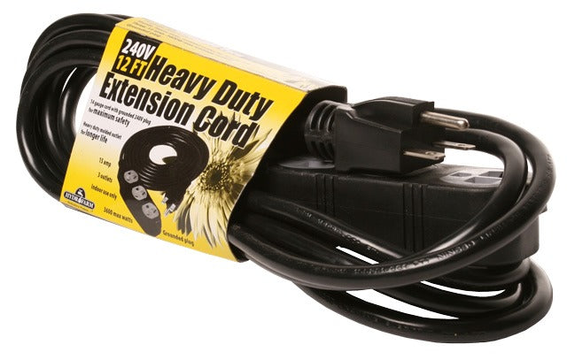 Hydrofarm Heavy Duty Extension Cord, 240V, 12' product image 1