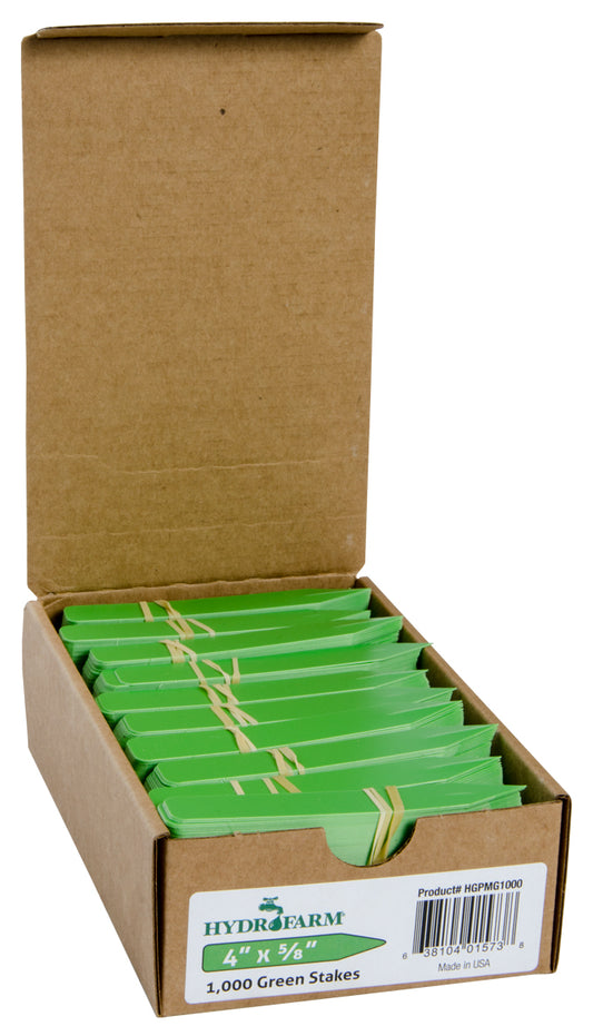 Hydrofarm Plant Stake Labels Green 4" x 5/8" case of 1000 product image 1