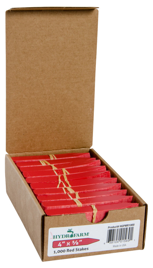Hydrofarm Plant Stake Labels Red 4" x 5/8" case of 1000 product image 1