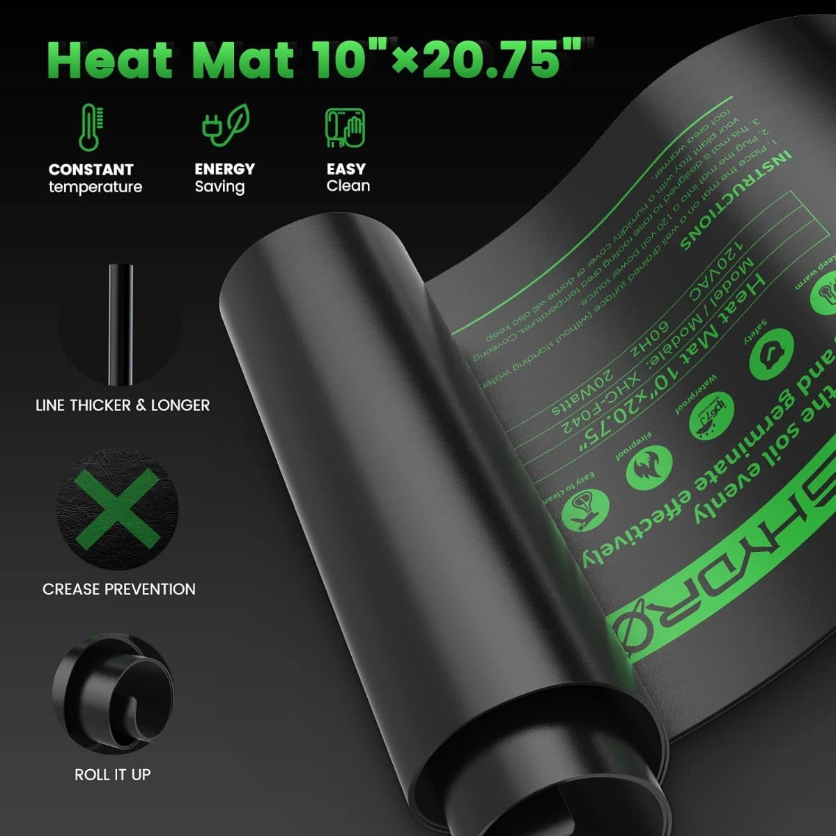 Mars Hydro 10'' x 20.75'' Seedling Heat Mat & Digital Thermostat Combo product image 9