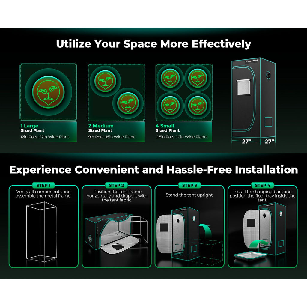 Mars Hydro 2' 4" x 2' 4" x 5' 4" (70cm x 70cm x 160cm) Indoor Grow product image 6
