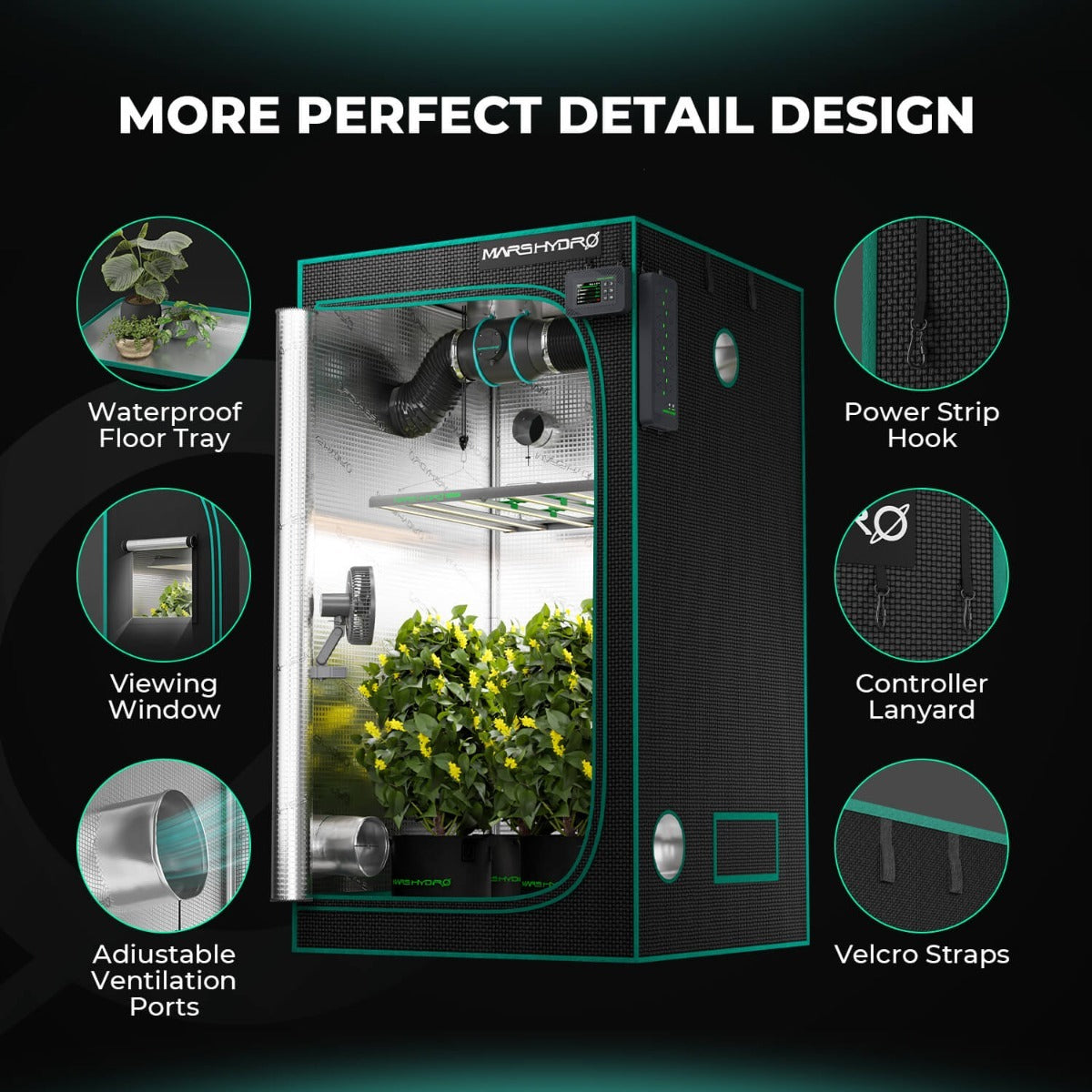 Mars Hydro 2' 4" x 2' 4" x 5' 4" (70cm x 70cm x 160cm) Indoor Grow product image 9