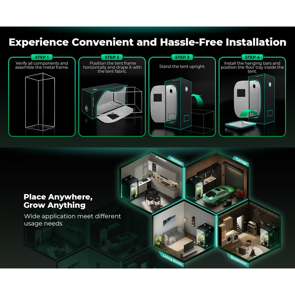 Mars Hydro 3' 3" x 3' 3" x 6' 1" (100cm x 100cm x 180cm) Indoor Grow product image 7