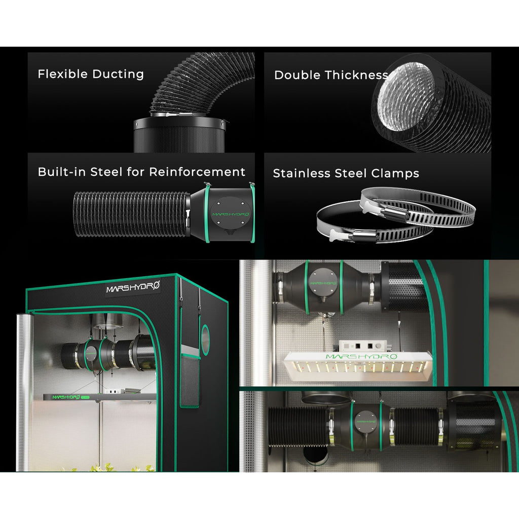 Mars Hydro 4" Inline Duct Fan & Carbon Filter Combo w/ Temperature product image 3