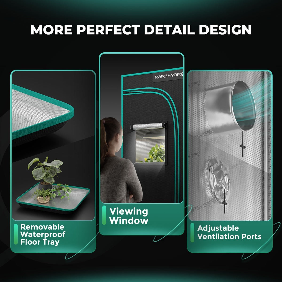Mars Hydro 4' x 4' x 6' 8" (120cm x 120cm x 200cm) Indoor Grow Tent product image 2