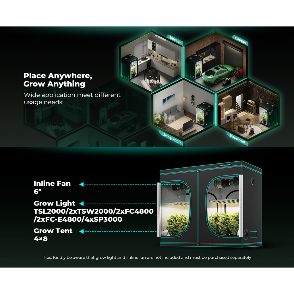 Mars Hydro 4' x 8' x 6' 8" (120cm x 240cm x 200cm) Indoor Grow Tent product image 15
