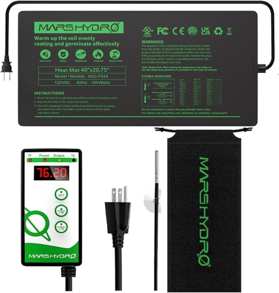Mars Hydro 48" x 20.75" Seedling Heat Mat & Digital Thermostat Combo product image 1