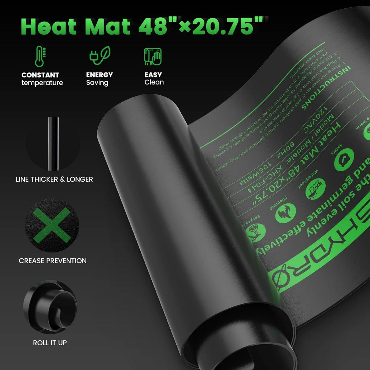 Mars Hydro 48" x 20.75" Seedling Heat Mat & Digital Thermostat Combo product image 9