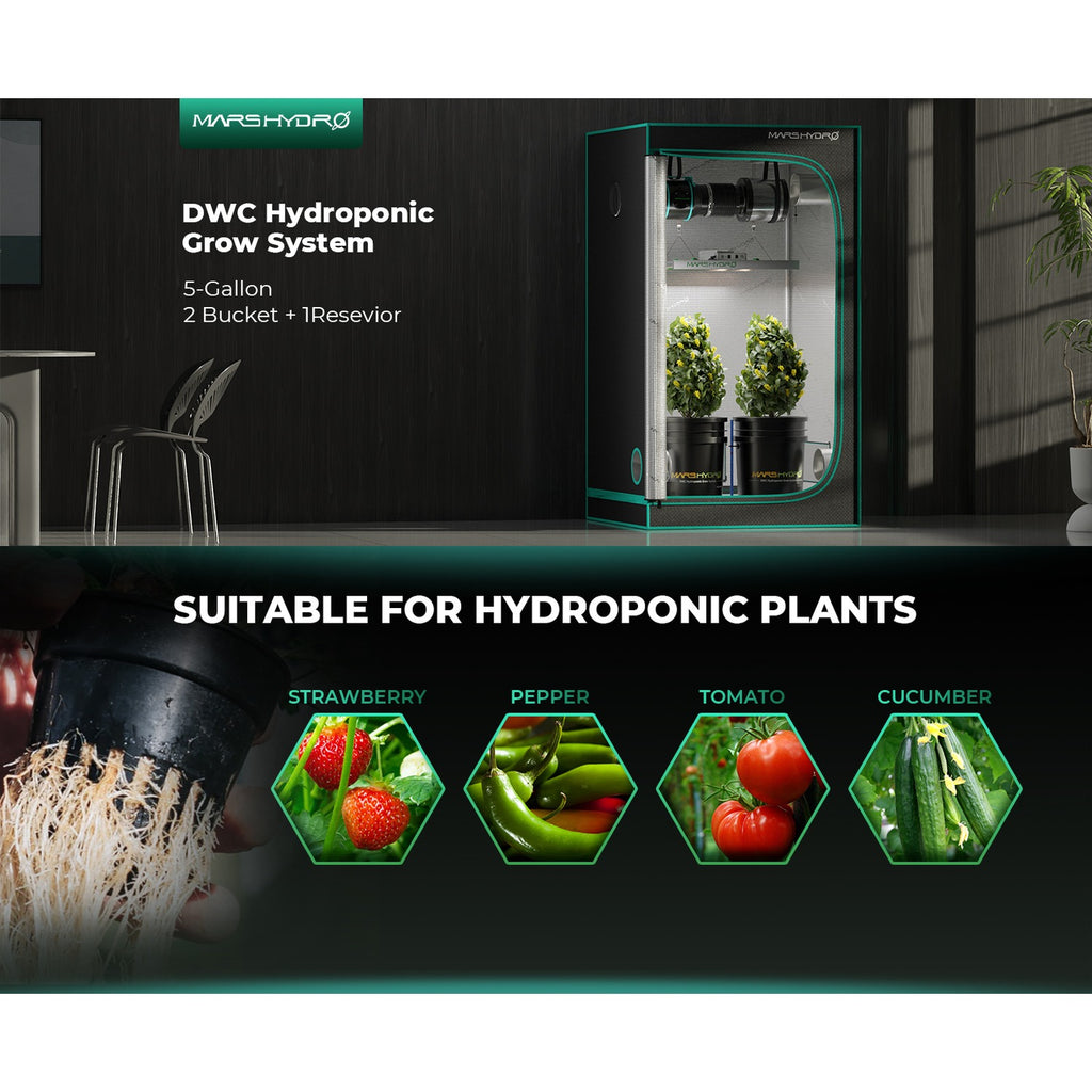 Mars Hydro 5-Gallon Deep Water Culture Hydroponic System Kit w/ 2 product image 12