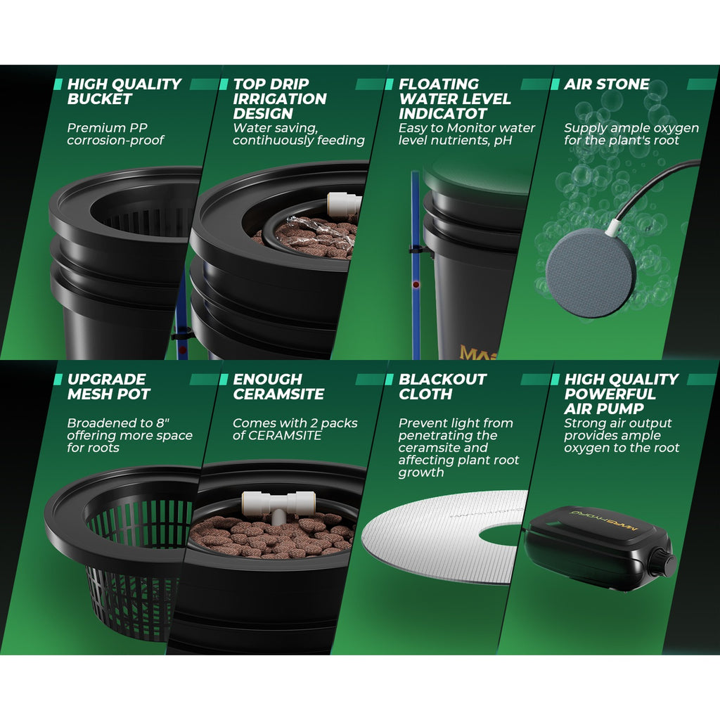 Mars Hydro 5-Gallon Deep Water Culture Hydroponic System Kit w/ 2 product image 2