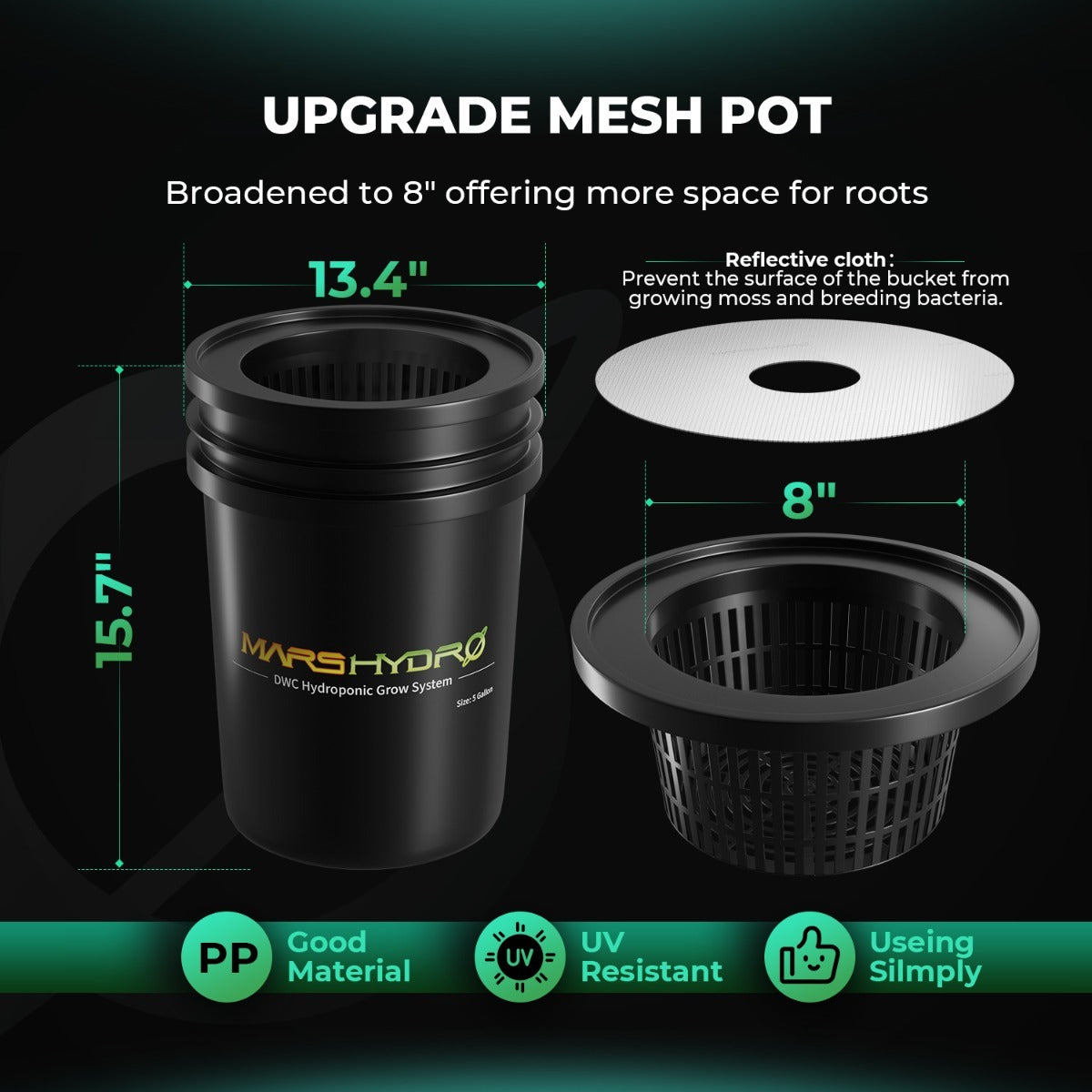 Mars Hydro 5-Gallon Deep Water Culture Hydroponic System Kit w/ 2 product image 8