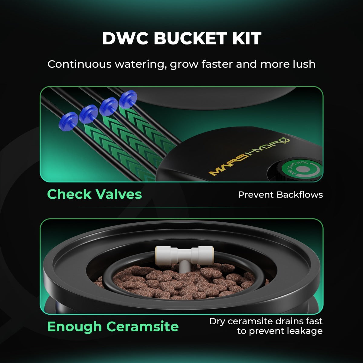 Mars Hydro 5-Gallon Deep Water Culture Hydroponic System Kit w/ 2 product image 9
