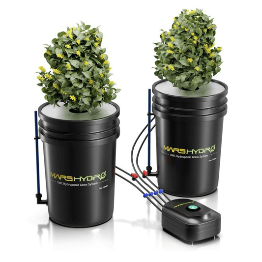 Mars Hydro 5-Gallon Deep Water Culture Hydroponic System Kit with 2 Buckets | MH-DWC-2PC-SET | Grow Tents Depot | Planting & Watering |