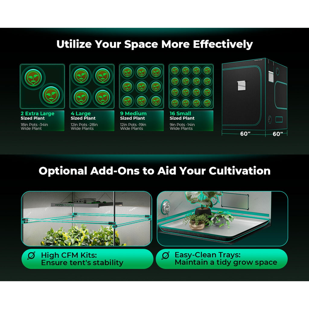 Mars Hydro 5' x 5' x 6' 8" (150cm x 150cm x 200cm) Indoor Grow Tent product image 6