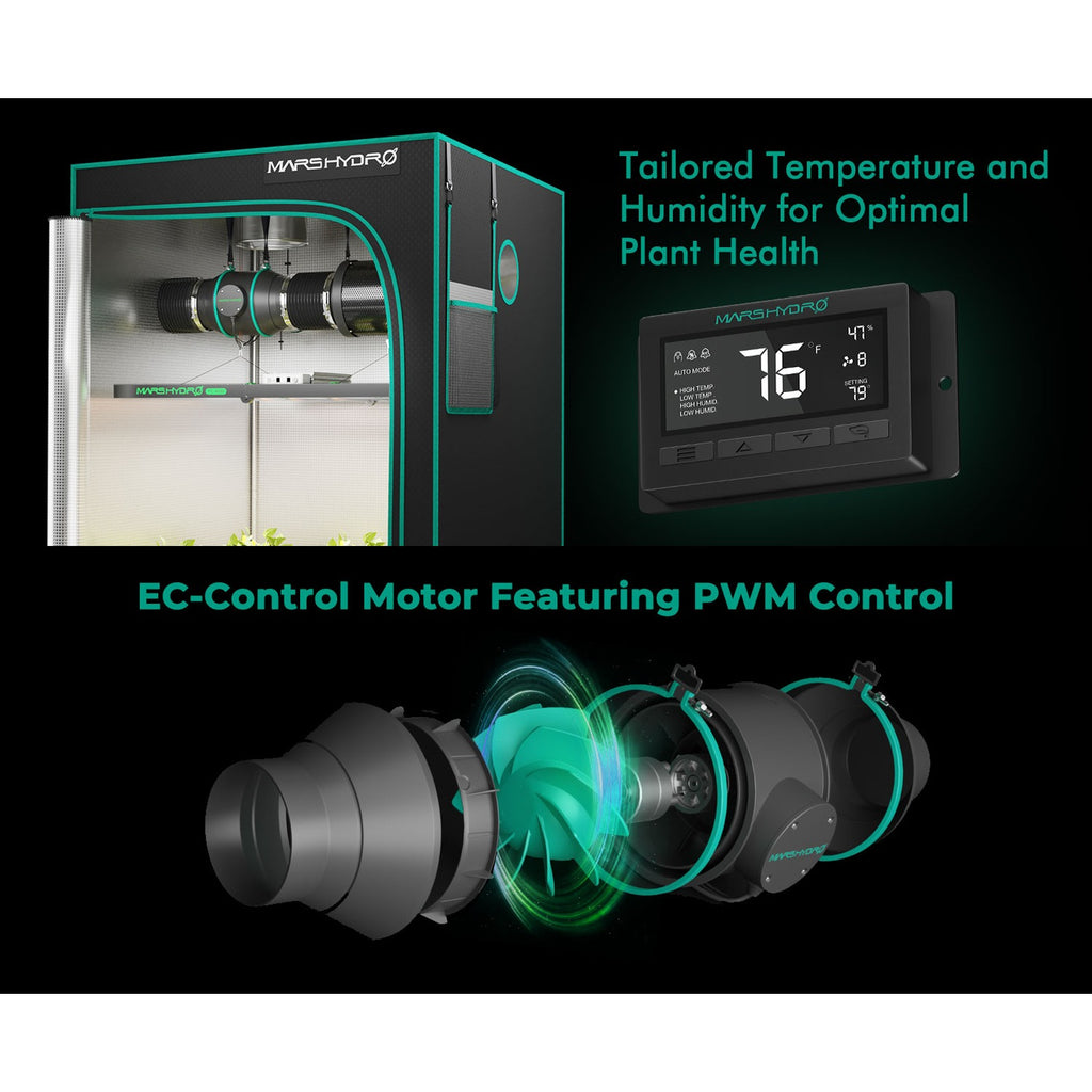 Mars Hydro 6" Inline Duct Fan & Carbon Filter Combo w/ Temperature product image 12