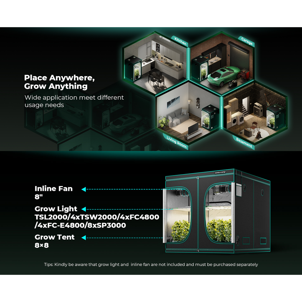 Mars Hydro 8' x 8' x 6' 8" (240cm x 240cm x 200cm) Indoor Grow Tent product image 14
