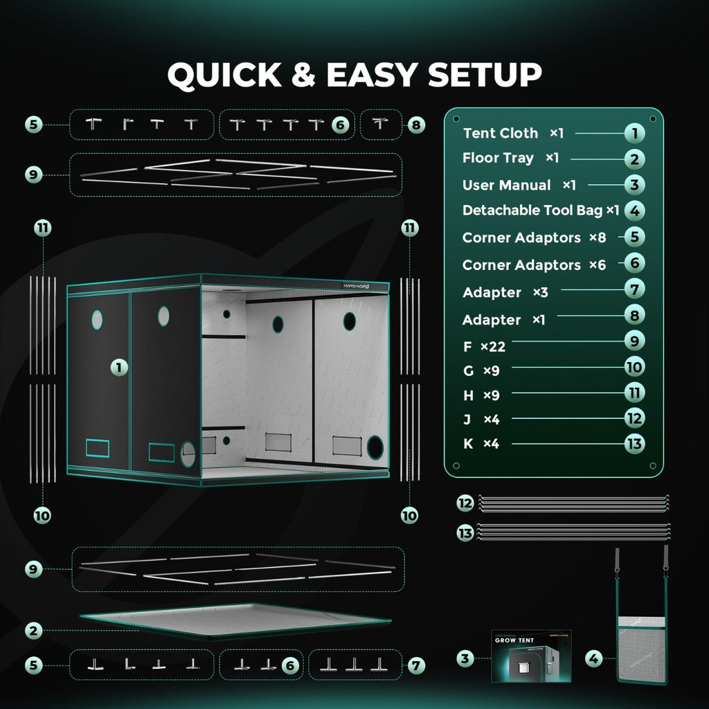 Mars Hydro 8' x 8' x 6' 8" (240cm x 240cm x 200cm) Indoor Grow Tent product image 7