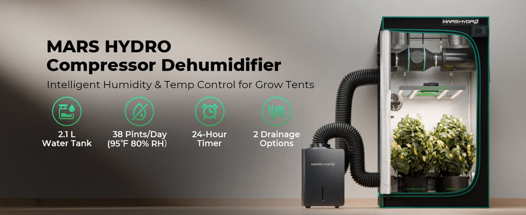 Mars Hydro 18L/Day 38-Pint Compressor Dehumidifier for Grow Tents product image 1
