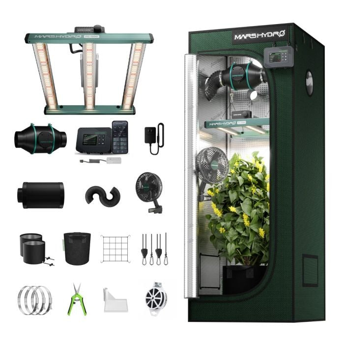 Mars Hydro FC 1500 Complete Grow Tent Kit - 150W LED, 2x2 2000D Tent & 4-Inch Ventilation product image 1