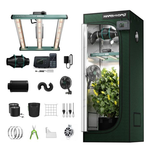 Mars Hydro FC 1500 Complete Grow Tent Kit - 150W LED, 2x2 2000D Tent & 4-Inch Ventilation product image 1