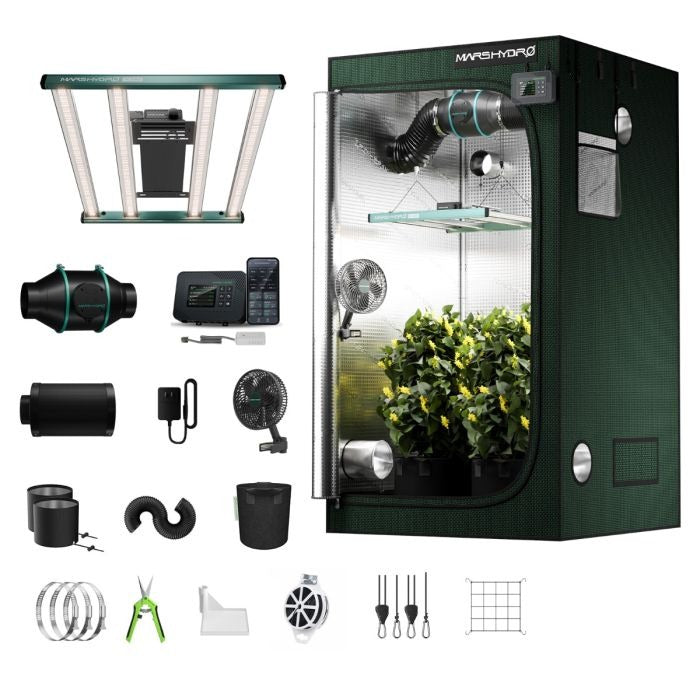 Mars Hydro FC 3000 Complete Grow Tent Kit - 300W LED, 3.3x3.3 2000D Tent & 4-Inch Ventilation product image 1