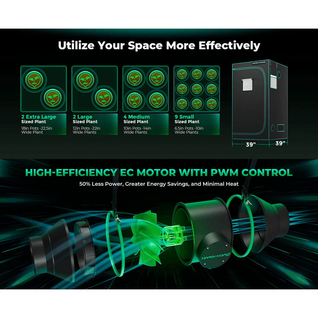 Mars Hydro FC 3000-EVO LED Grow Light + 3' x 3' Grow Tent + iFresh product image 16