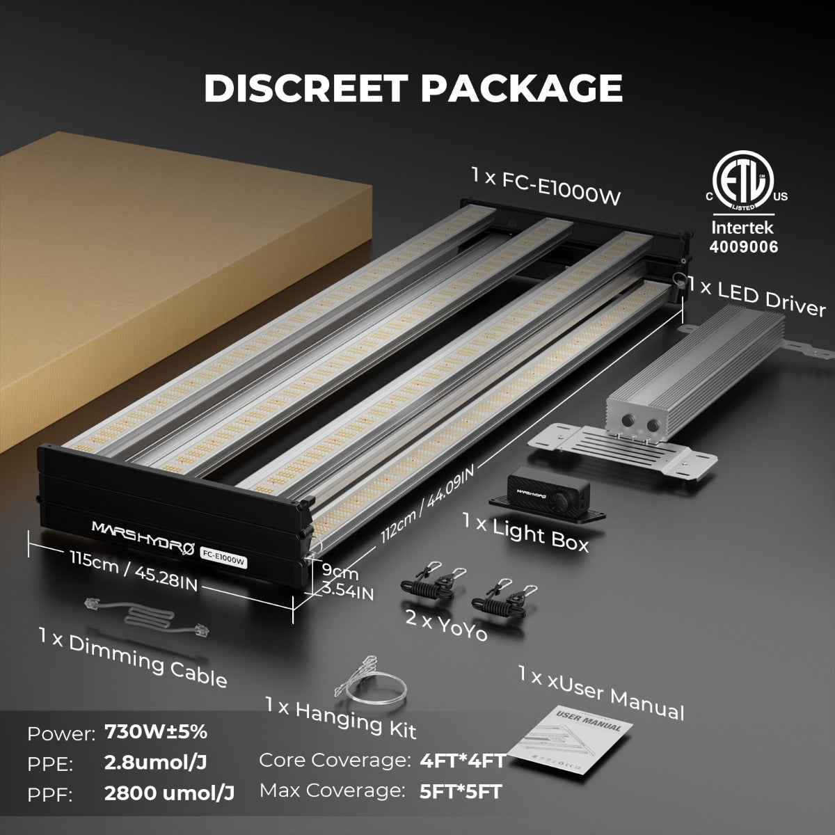 Mars Hydro FC-E1000W 1000W Bridgelux CO2 PLUS Scalable LED Grow Light product image 3