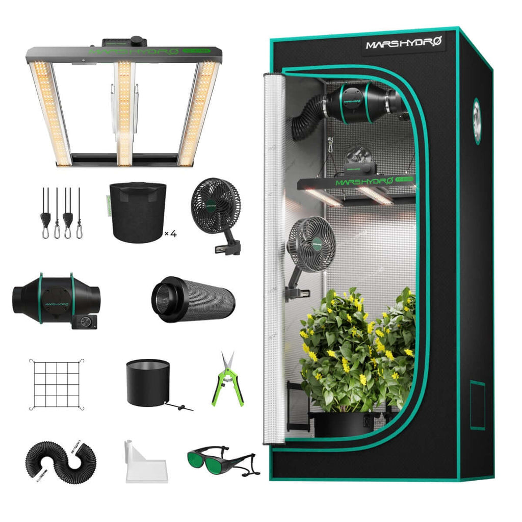 Mars Hydro FC-E1500 LED Grow Light + 2.3' x 2.3' Grow Tent + iFresh product image 1