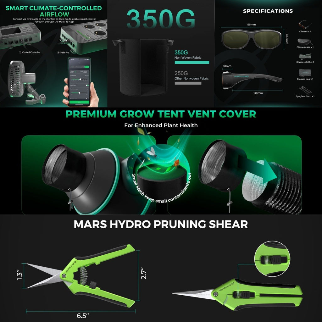 Mars Hydro FC-E3000 LED Grow Light + 3' x 3' Grow Tent + iFresh Inline product image 12