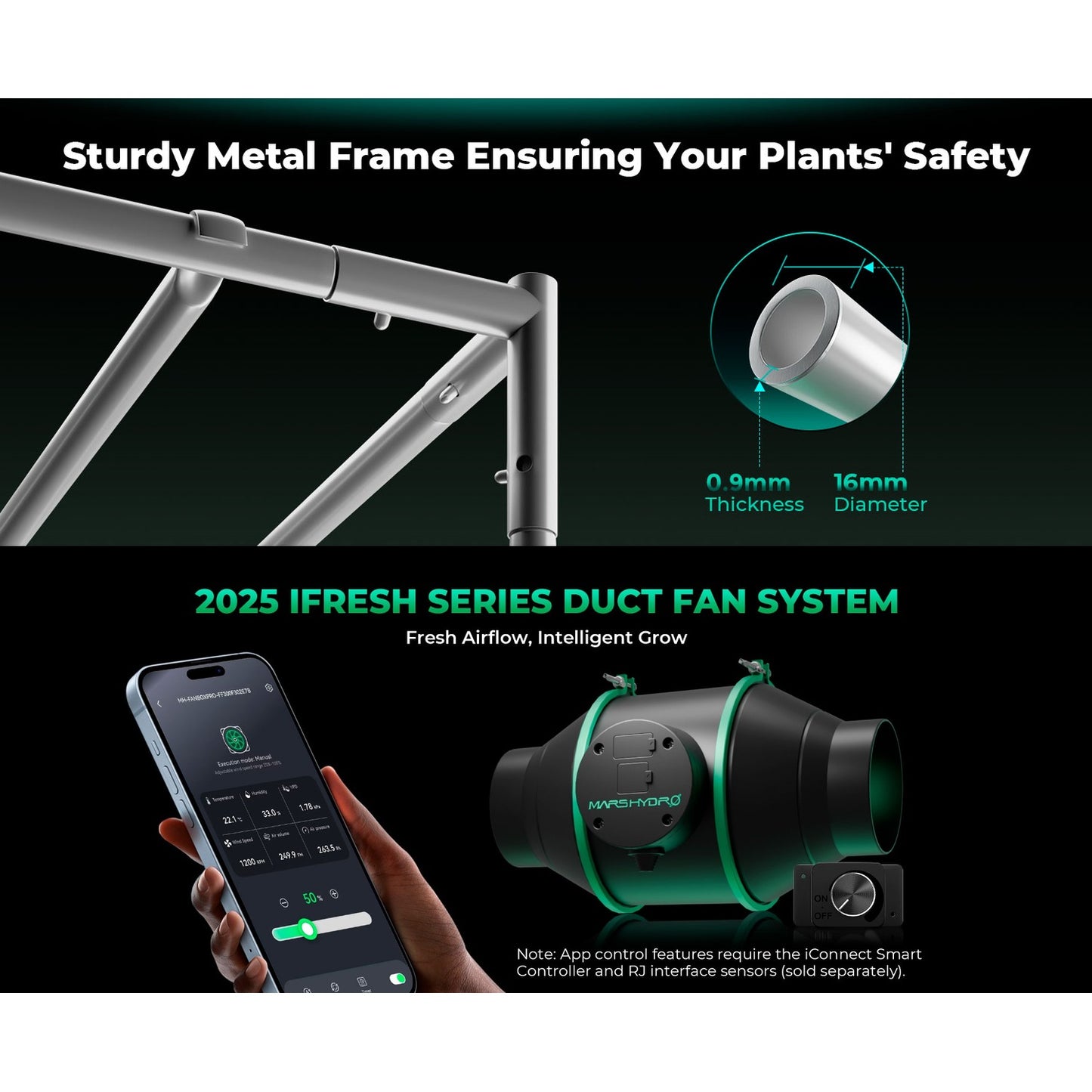 Mars Hydro FC-E3000 LED Grow Light + 3' x 3' Grow Tent + iFresh Inline product image 9