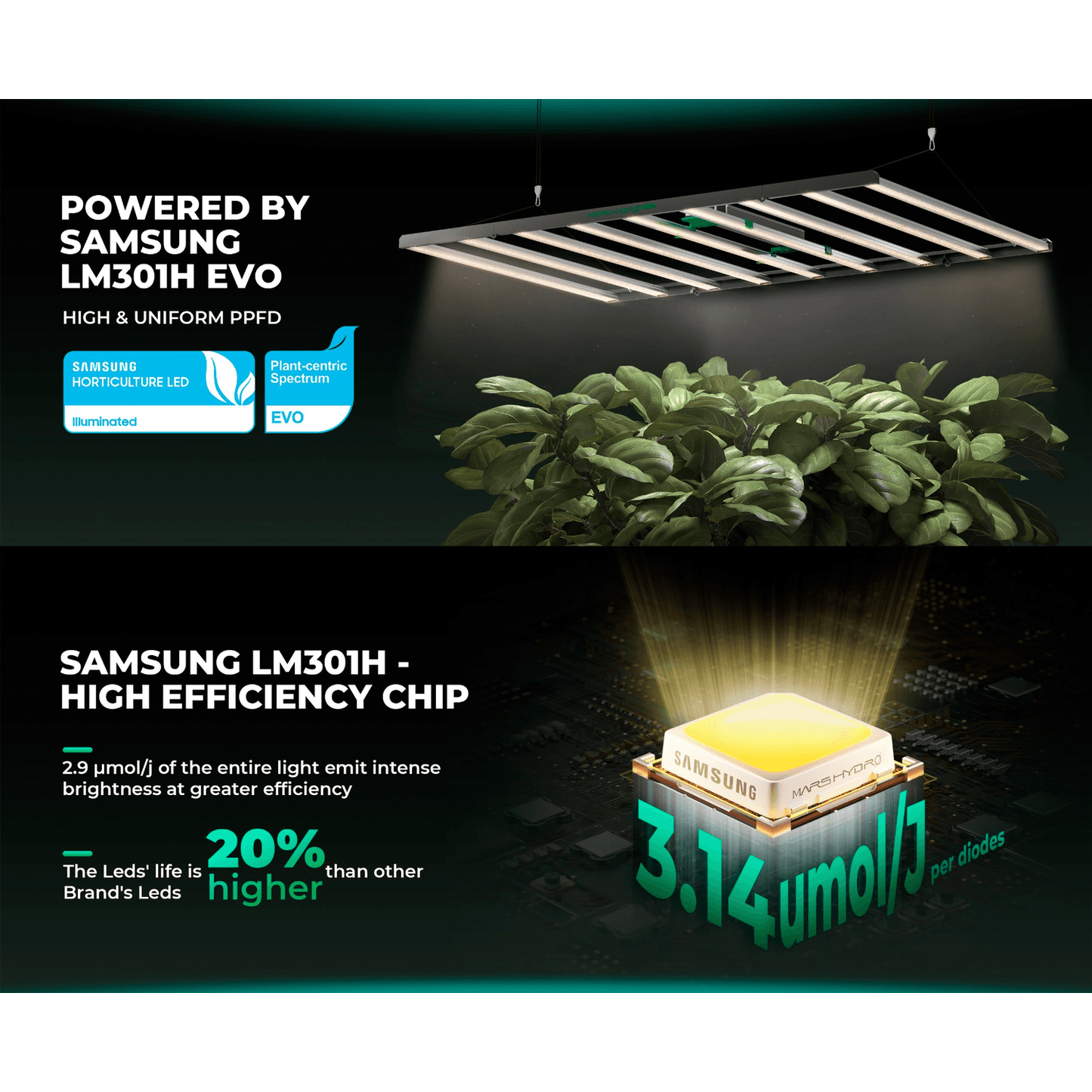 Mars Hydro FC1200W-EVO 1200W Smart Grow System LM301H LED Light product image 10