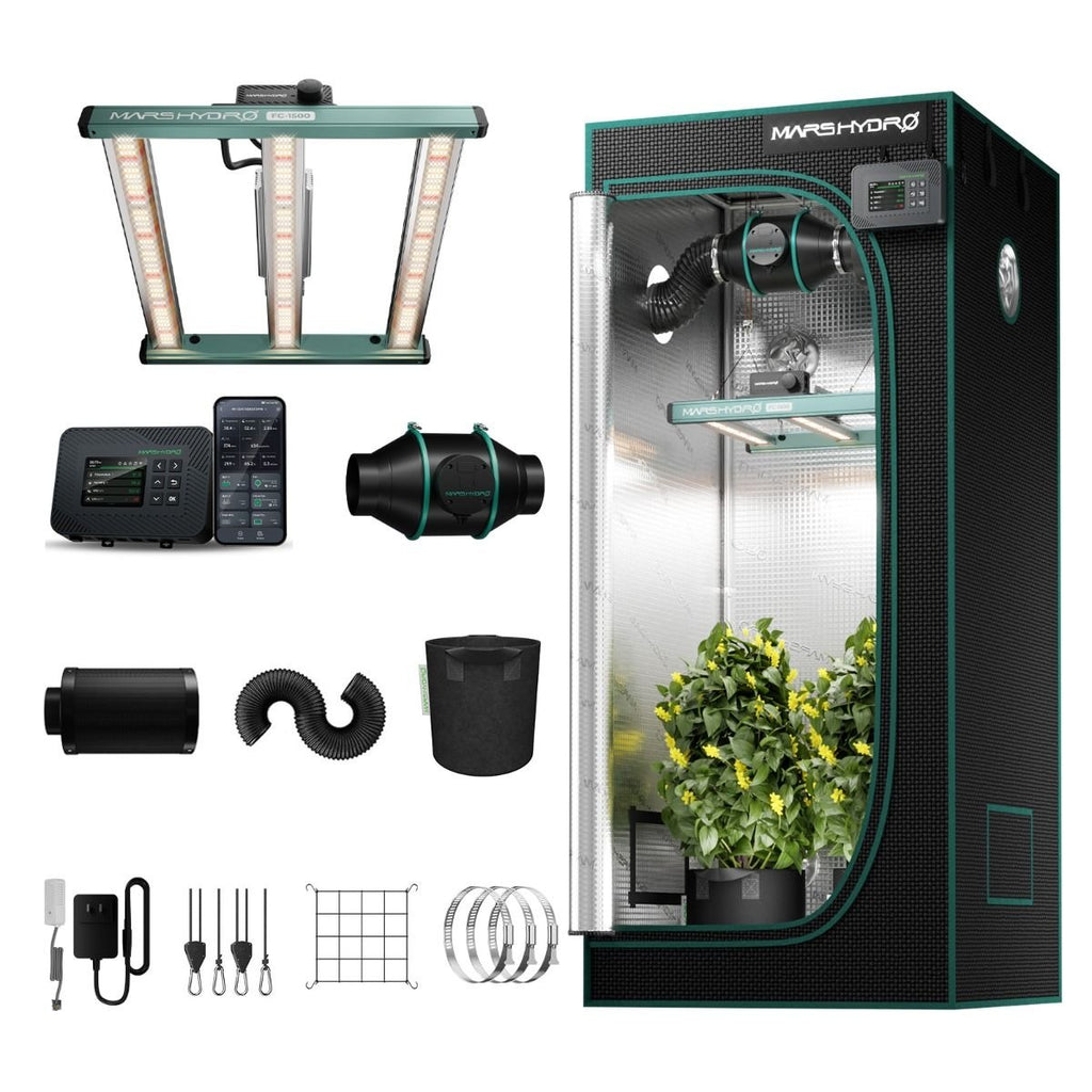 Mars Hydro FC1500 150W 2.6' x 2.6' Smart Grow Tent Kit with iControl product image 1