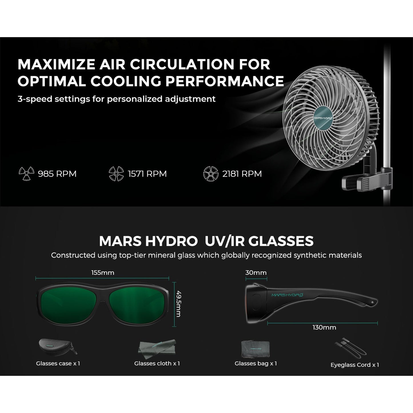Mars Hydro FC1500 Bridgelux 2.3x2.3 iFresh Grow Tent Kit product image 5