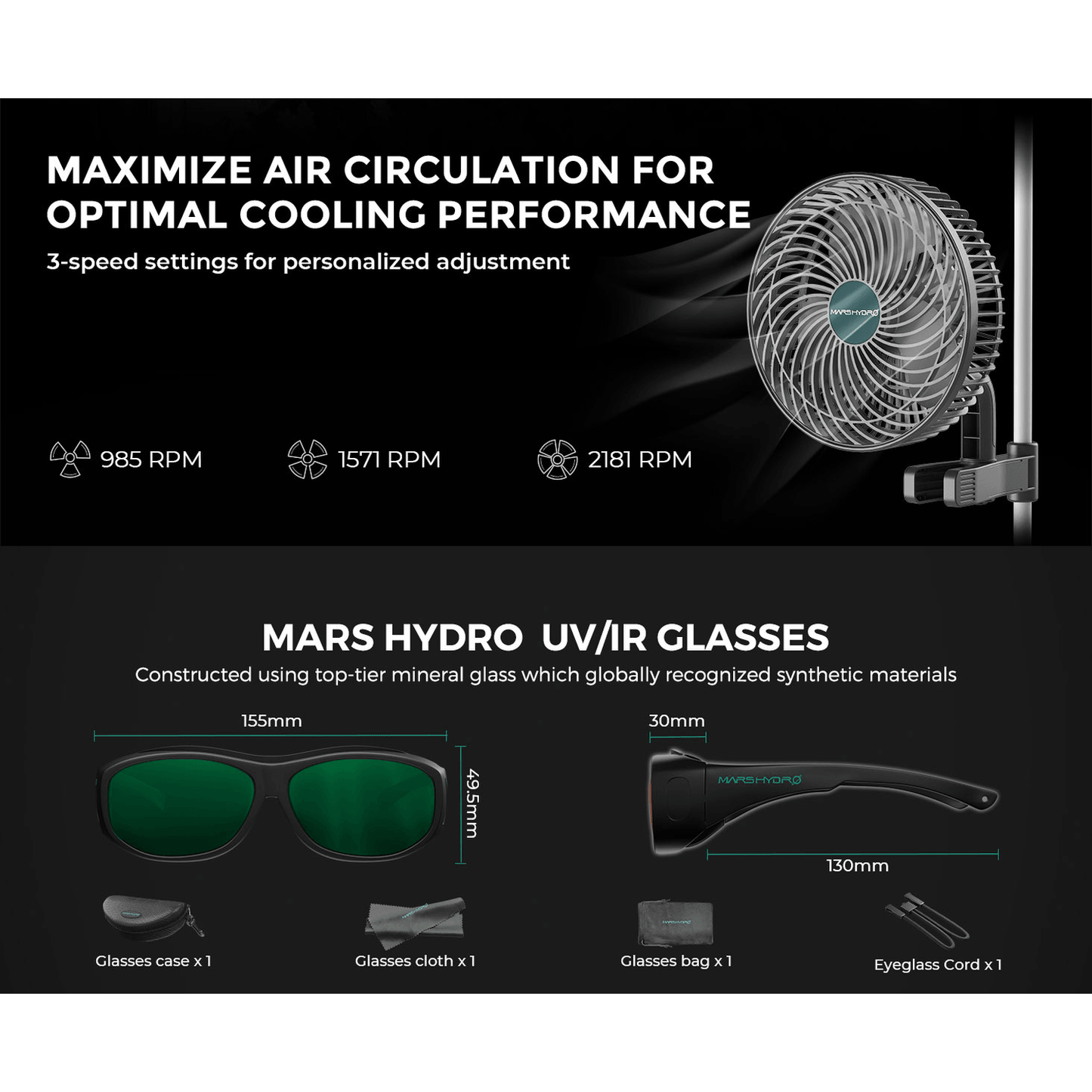 Mars Hydro FC1500-EVO LED Grow Light + 2.3' x 2.3' Grow Tent + iFresh product image 13