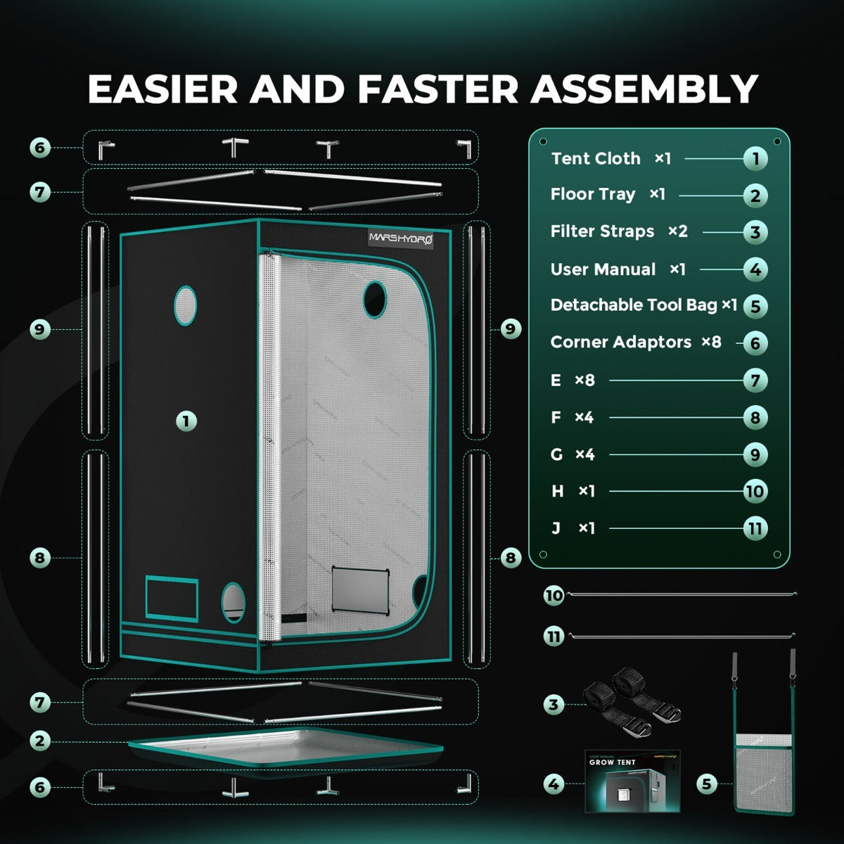 Mars Hydro FC3000 Bridgelux 3x3 iFresh Grow Tent Kit product image 2