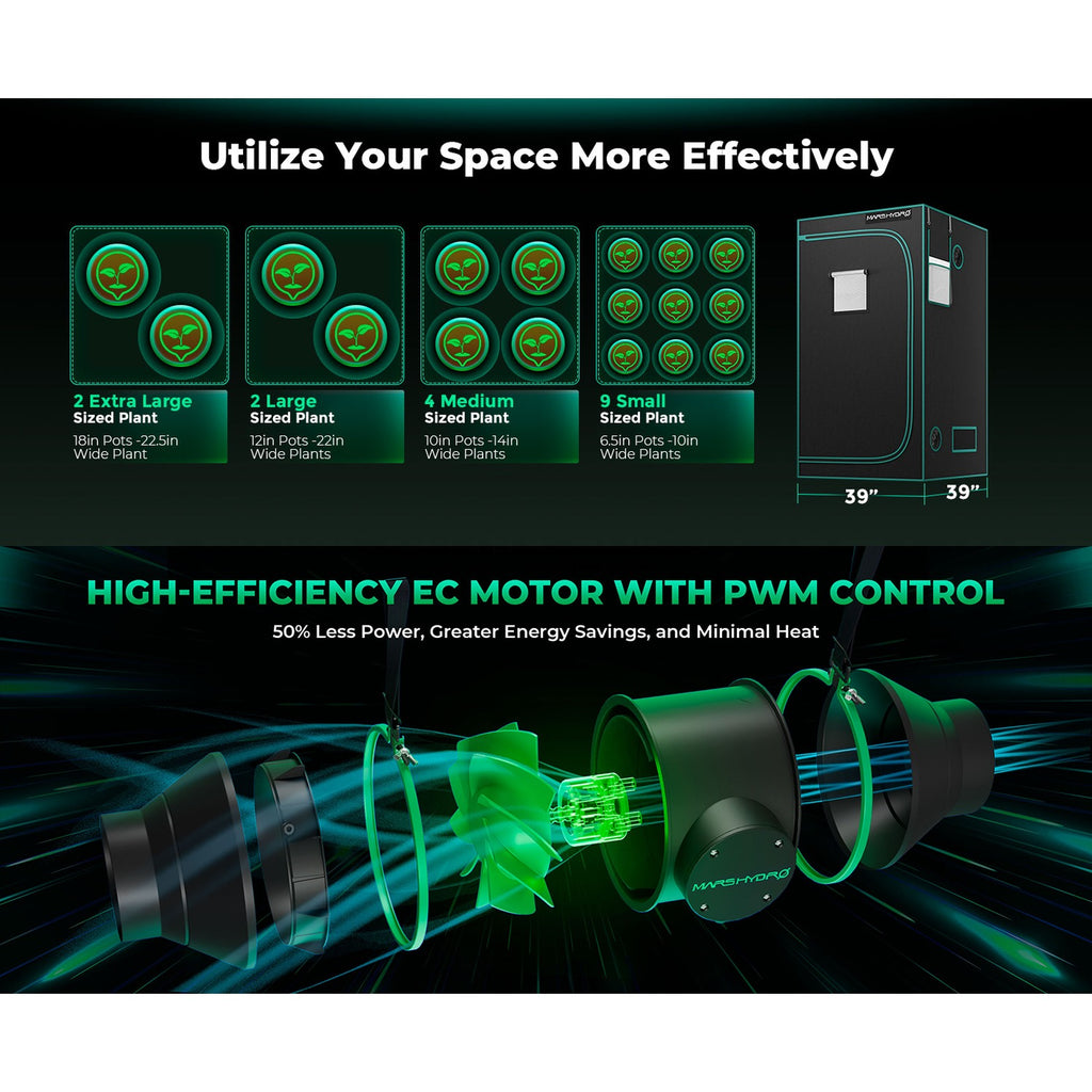 Mars Hydro FC3000 Bridgelux 3x3 iFresh Grow Tent Kit product image 8