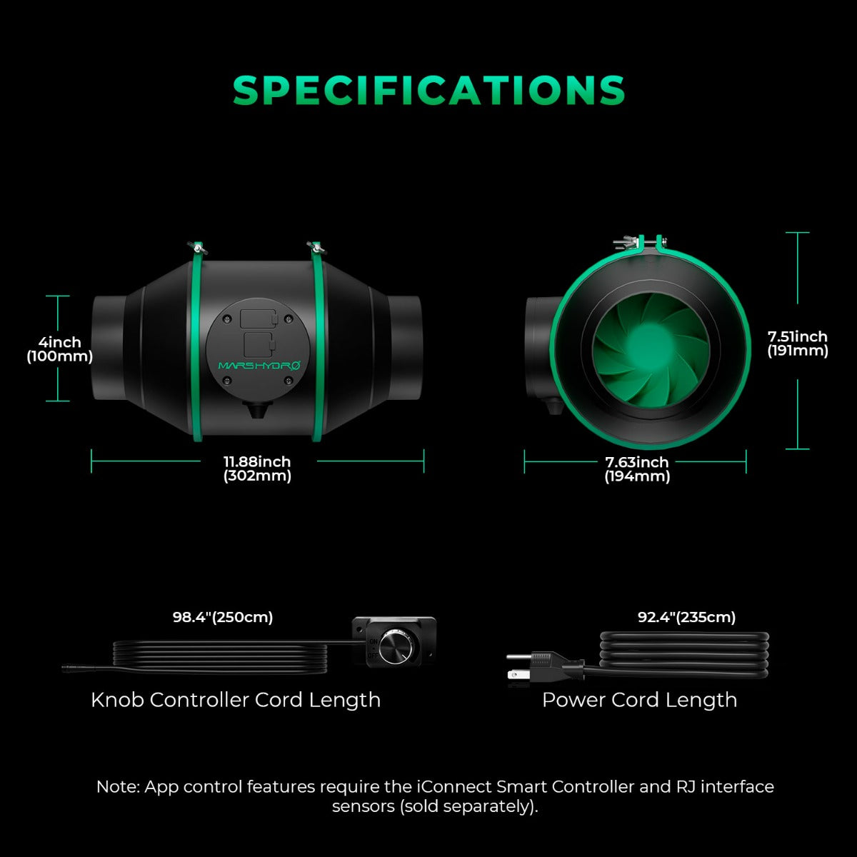 Mars Hydro iFresh 4" Smart Inline Duct Fan product image 10