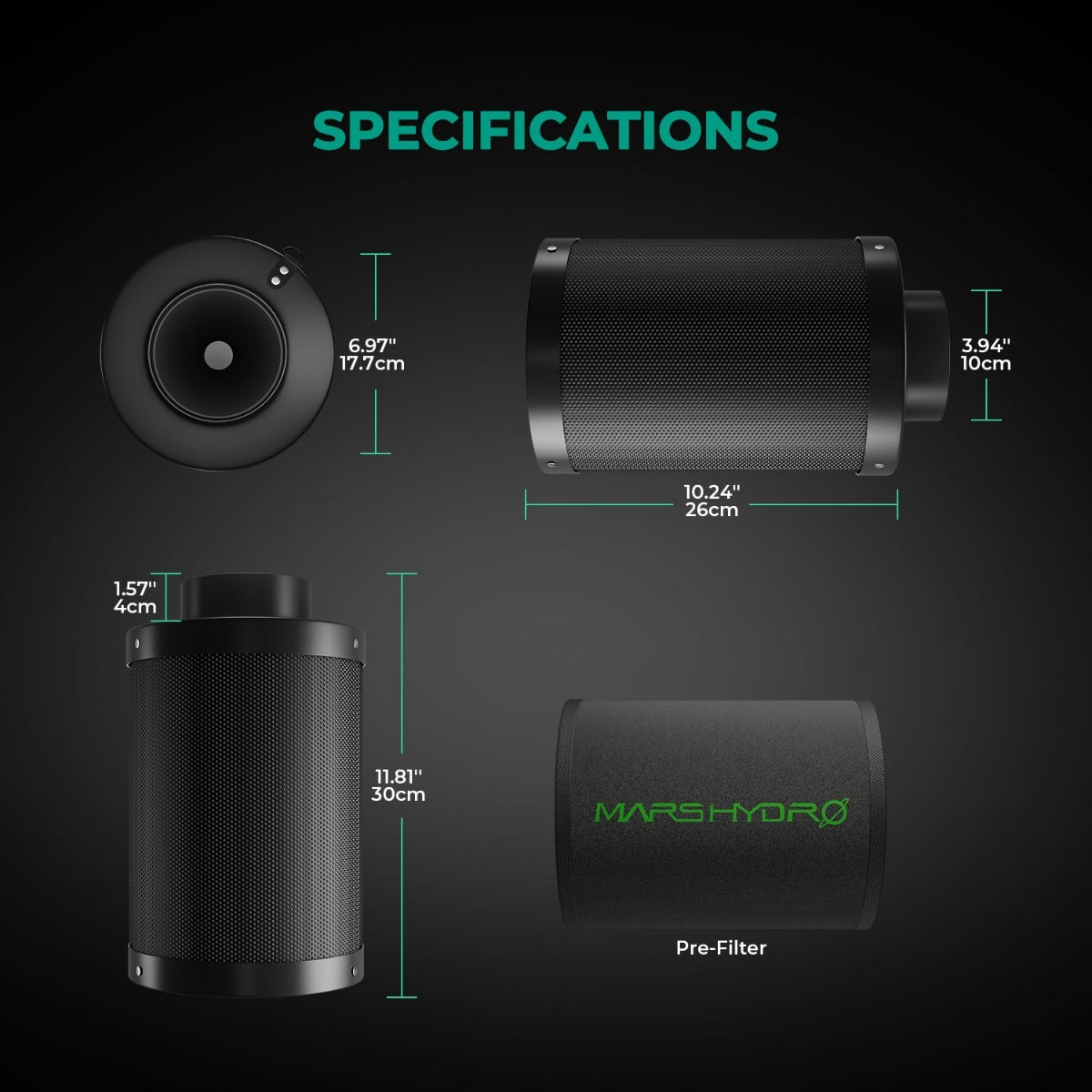 Mars Hydro iFresh 6" Smart Inline Duct Fan & Carbon Filter Combo product image 4