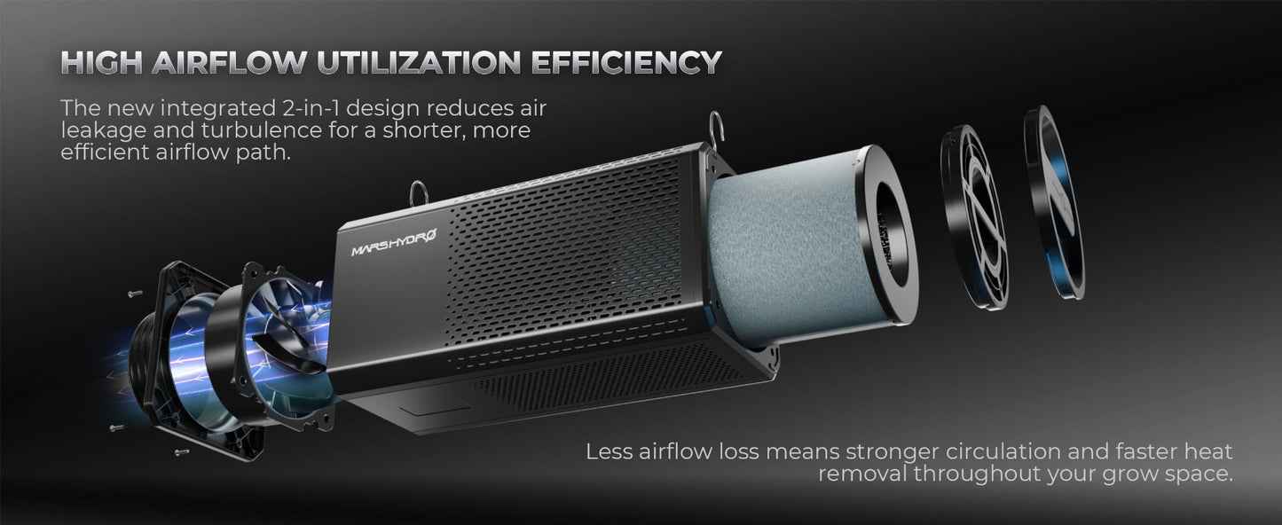 Mars Hydro iFresh Airone6 Smart 2-in-1 Inline Fan & Carbon Filter product image 3