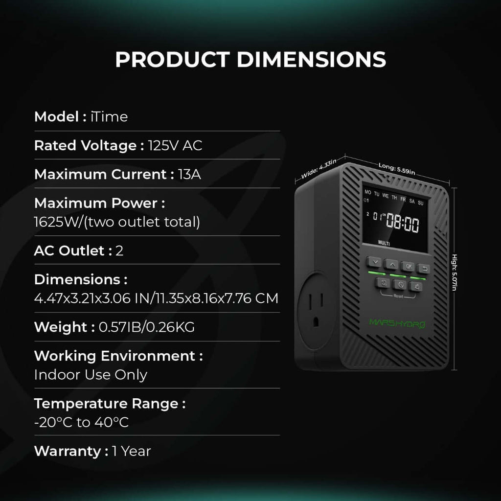 Mars Hydro iTime 2-in-1 Dual Outlet Smart Timer w/ App Control product image 7