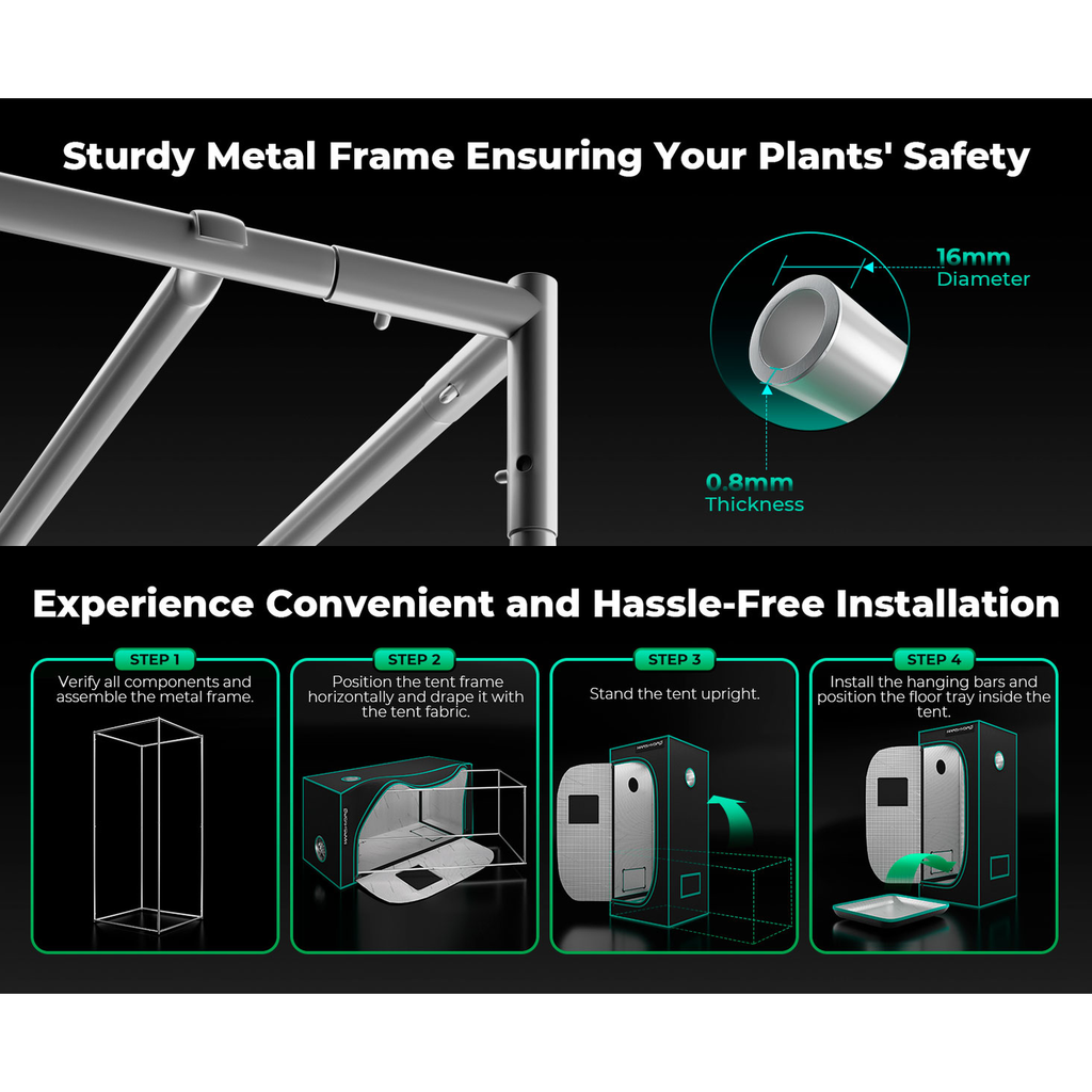 Mars Hydro TS 1000 LED Grow Light + 2.3' x 2.3' Grow Tent + Inline Fan product image 15