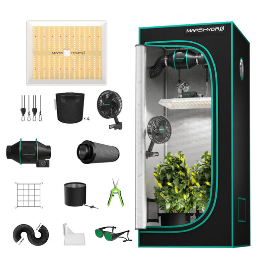 Mars Hydro TS 1000 LED Grow Light + 2.3' x 2.3' Grow Tent + Inline Fan product image 1